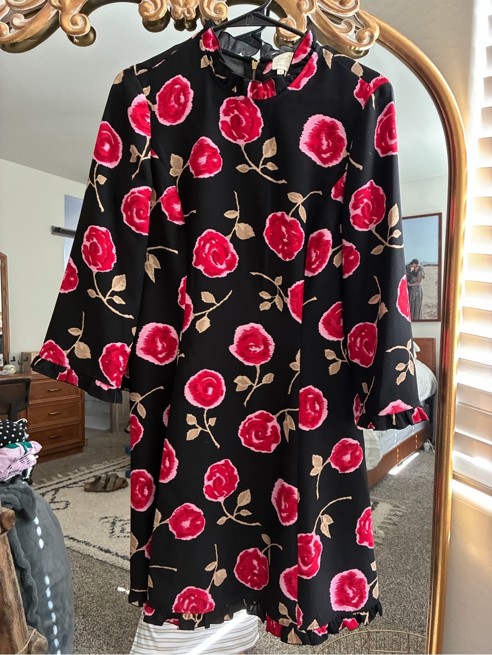kate spade rose print dress